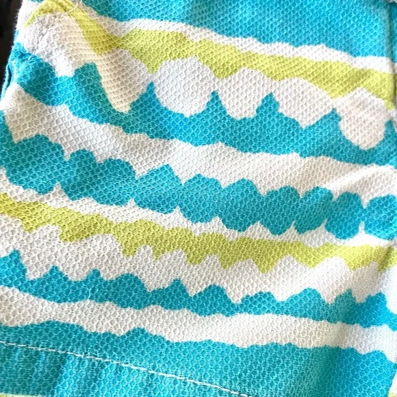 3/$25💥5 Tommy Hilfiger Nautical & Preppy Woven Twill Midi Shorts, Aqua & Lime - Picture 6 of 9